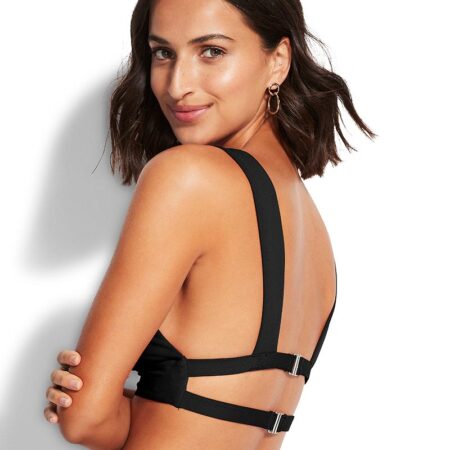 Collective Banded Tri Bikini Top Black Back