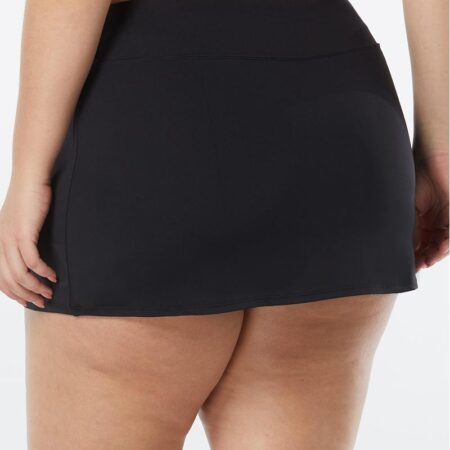 Emma Pull On Plus Size Swim Skirt Black Back