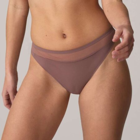 Marie Jo Louie Satin Taupe Thong Front View