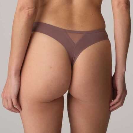Marie Jo Louie Satin Taupe Thong Back View