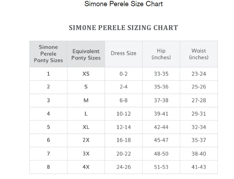 Simone Perele Panty Size Guide