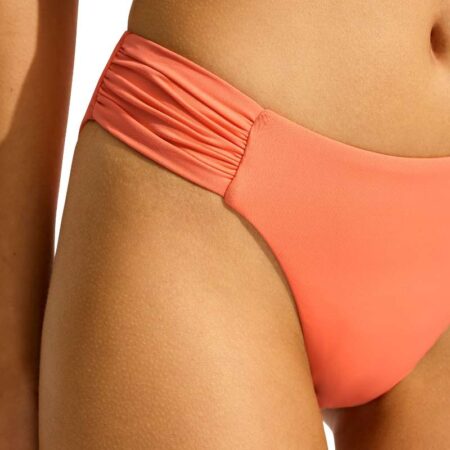 Seafolly Ruched Bottom Melon Front View