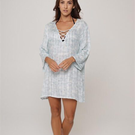 Lagoon Lace Neck Tunic Cover Up