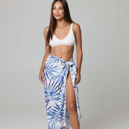 Palmilla Sarong Blue and White Front View