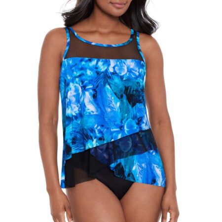 Miraclesuit Sous Marine Mirage Tankini Top Blue Multi Front View