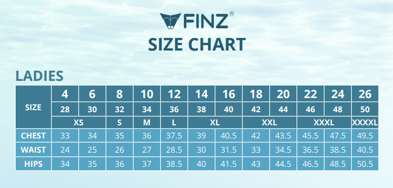 FINZ Size Guide