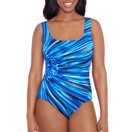 Plus Size Empire Swim Dress Summer Storm – Longitude Swim