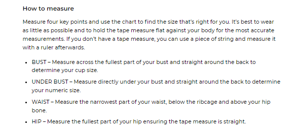 Seafolly How To Measure Guide