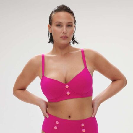Simone Perele Alati Bikini Top Hibiscus Pink Front View