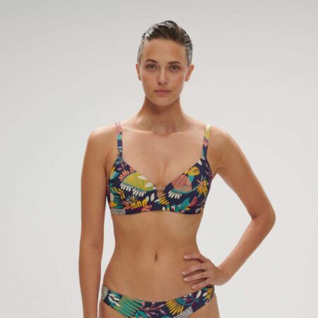 Simone Perele Triangle Bikini Top Front View Seaside Blue