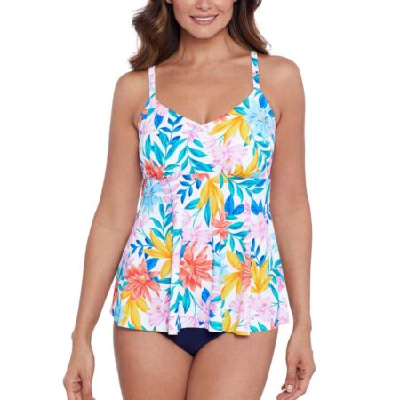 Shapesolver By Penbrooke Tankini Top Tropical Breeze Front View