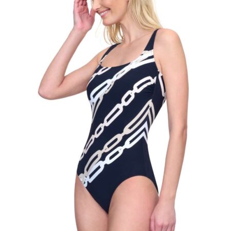 Gottex Bejeweled One Piece Black/Cream Side
