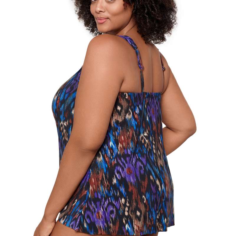 Miraclesuit Swim Dazzle Underwire Draped Tankini Top In Black