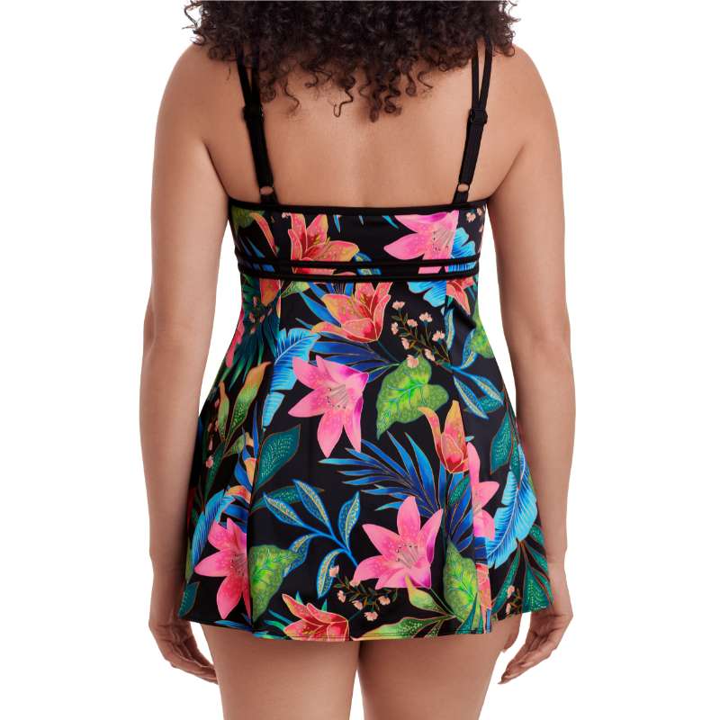 Longitude Plumeria Empire Swimdress Back
