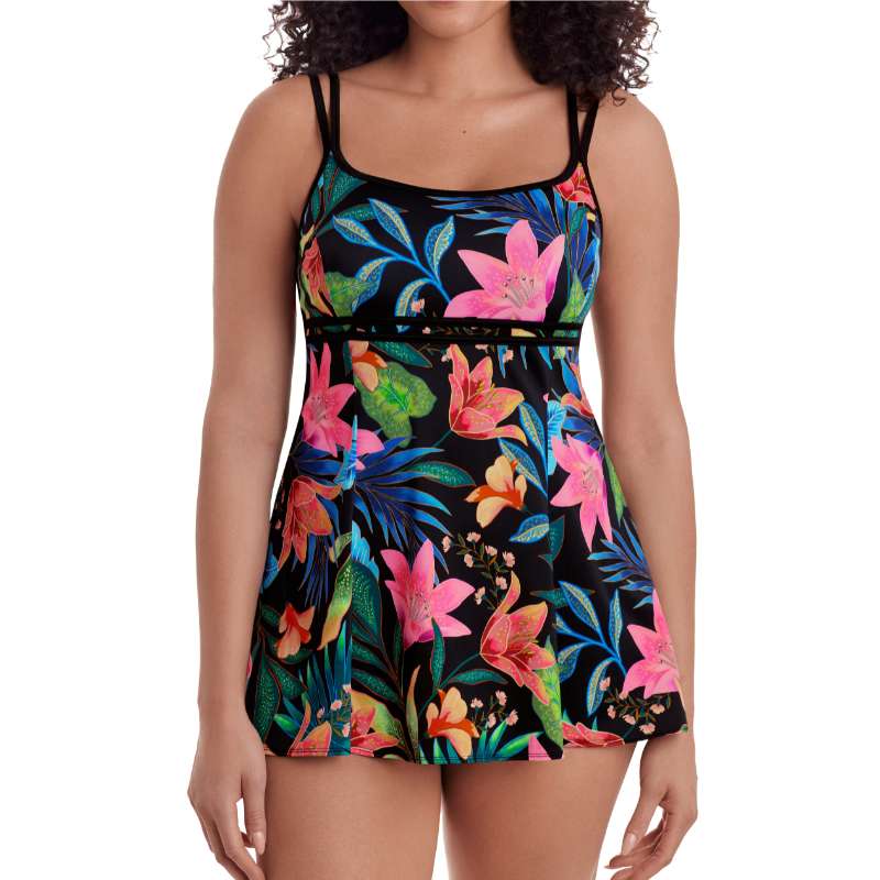 Longitude Plumeria Empire Swimdress Front