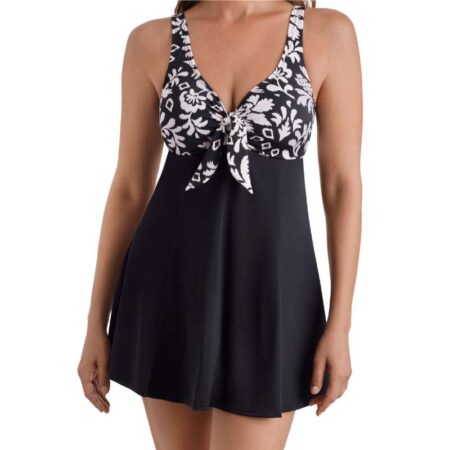 Shapesolver Palm Royale Bow Front Swimdress Front