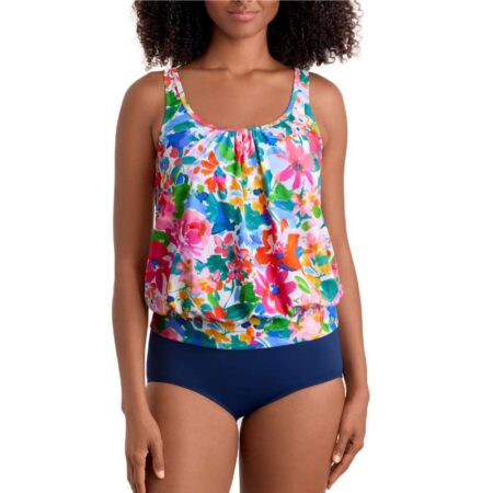 Shapesolver Summer Splash Blouson Tankini Front