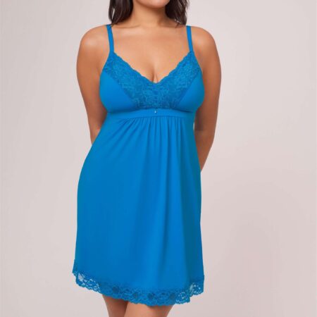 Montelle Full Bust Chemise True Blue Front