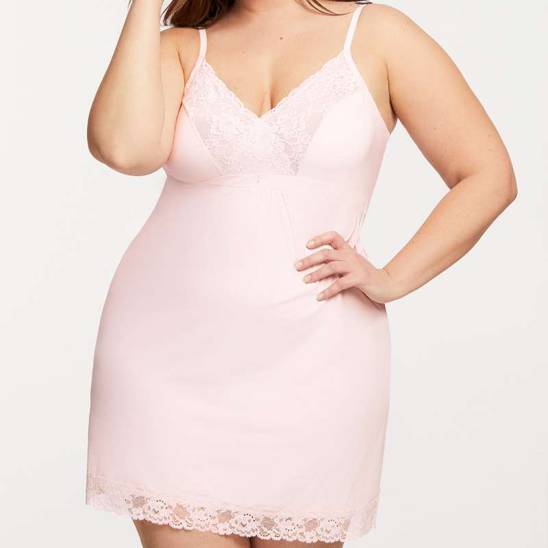 Montelle Full Bust Support Chemise Blush Front
