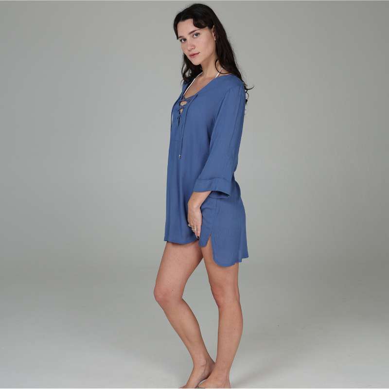 J. Valdi Hacienda Lace Neck Big Shirt Side