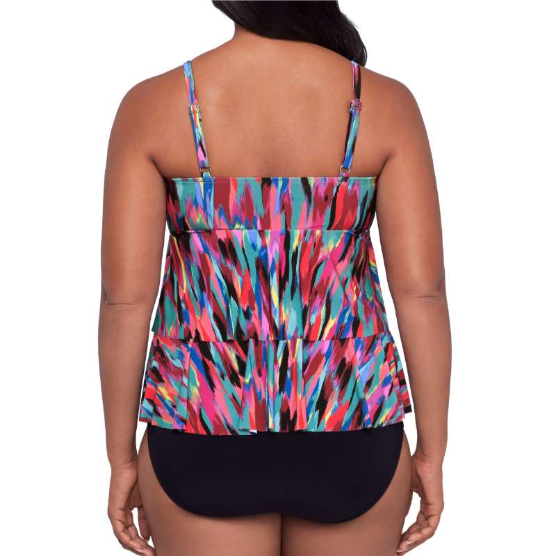Trimshaper Abstract Mosaic Leona Tankini Back