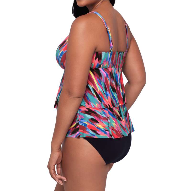 Trimshaper Abstract Mosaic Leona Tankini Side