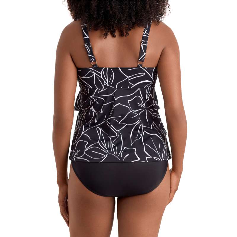 Shapesolver Floraline Triple Tier Tankini Back