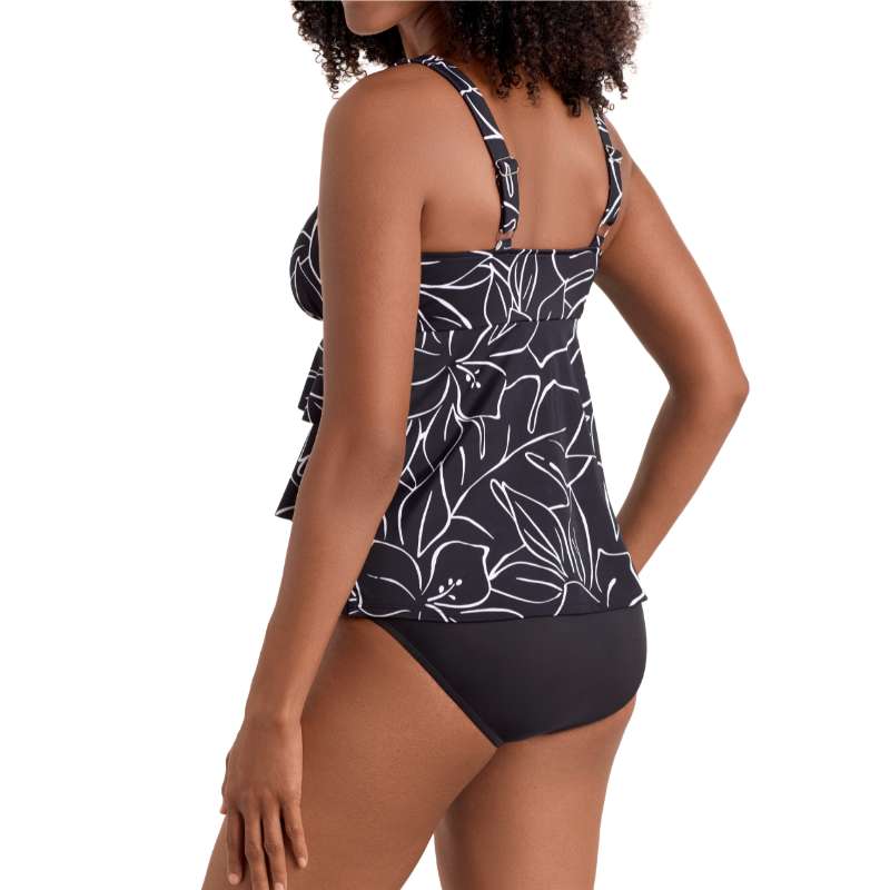 Shapesolver Floraline Triple Tier Tankini Top Side