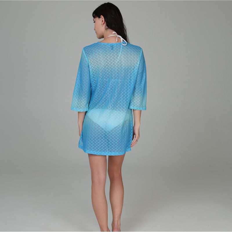 J. Valdi Escala V Neck Tunic Blue Ombre Back