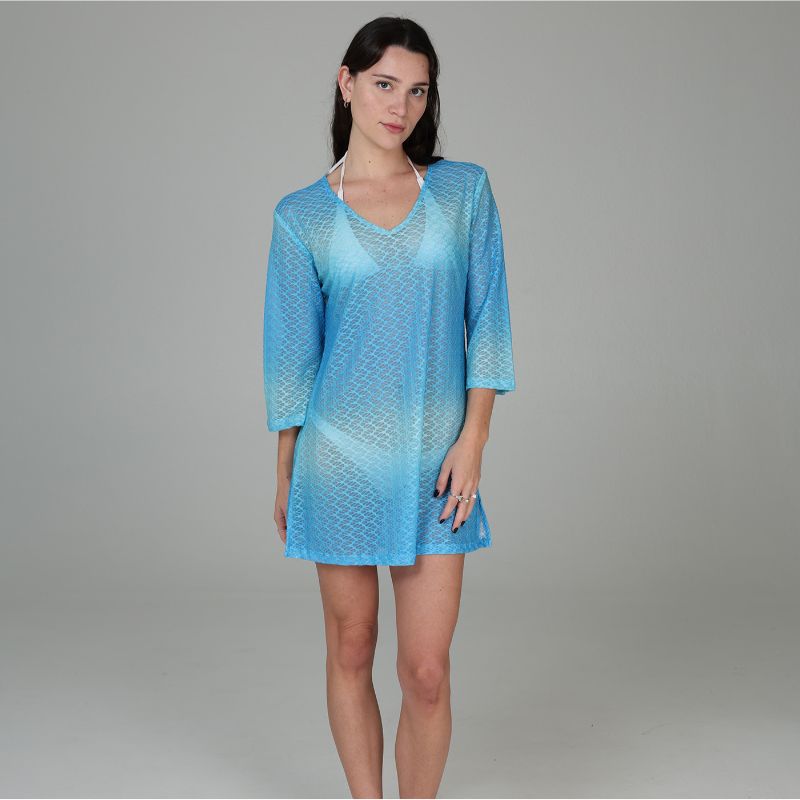 J. Valdi Escala V Neck Tunic Blue Ombre Front