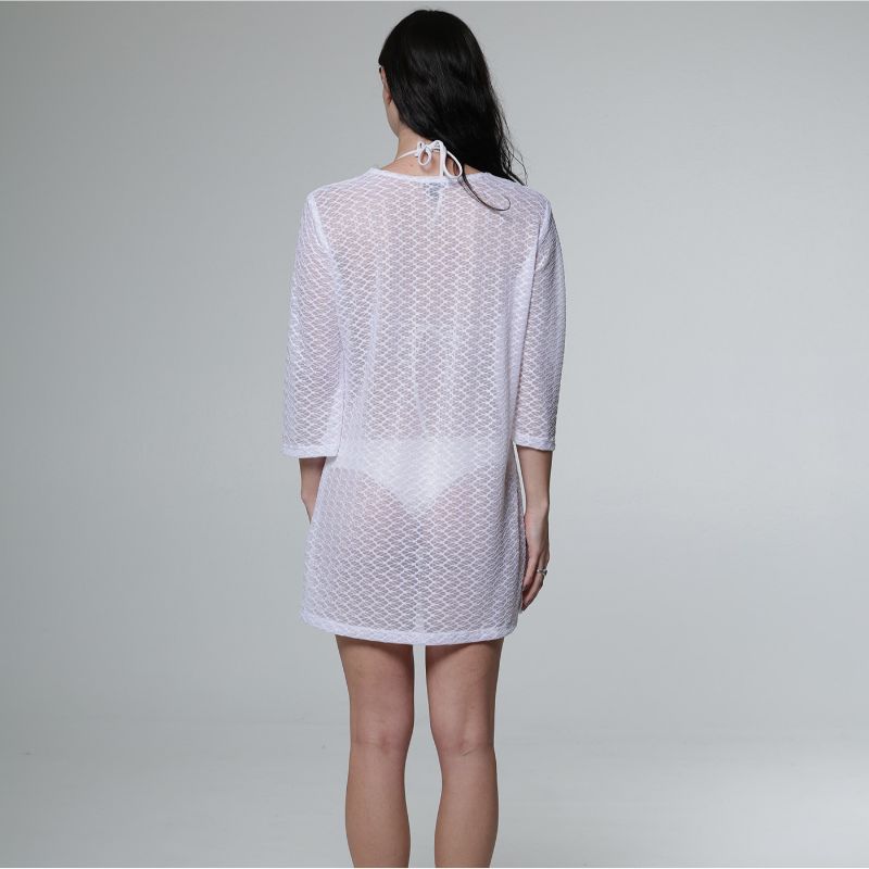 J. Valdi Escala V Neck Tunic White Back