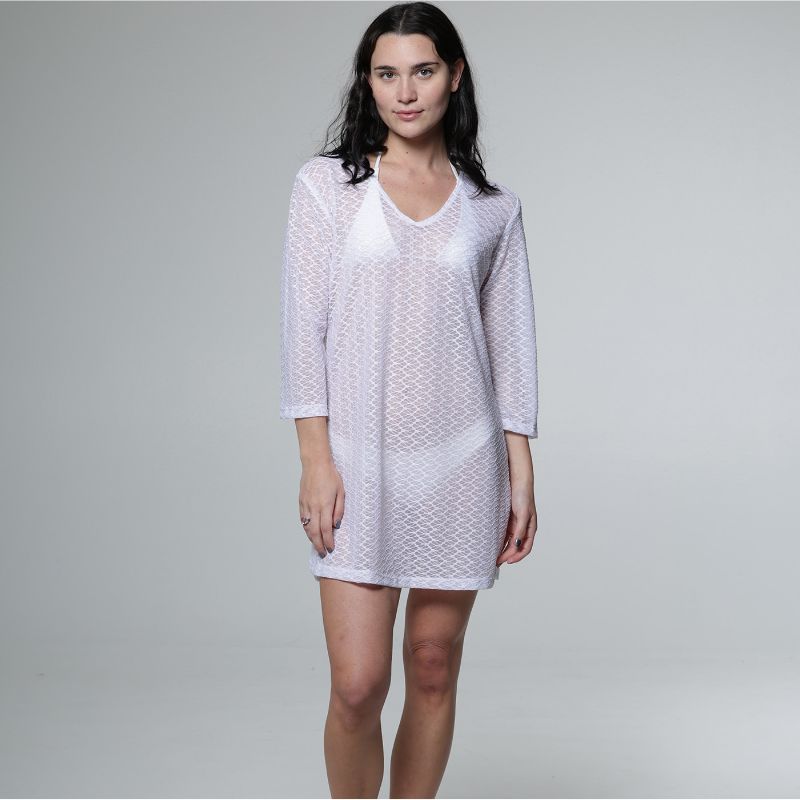 J. Valdi Escala V Neck Tunic White Front